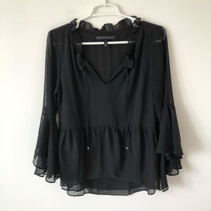 White House Black Market Black Blouse Size 8